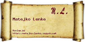 Matejko Lenke névjegykártya